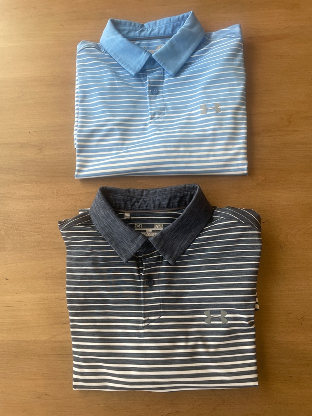 Under Amour large Men’s Striped Polo Duo - Light Blue & Navy